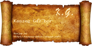 Keszeg Gábor névjegykártya