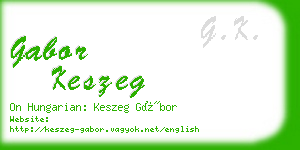 gabor keszeg business card